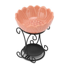 Aroma Ofen Eisen 70ml ätherischer Ölofen mit Keramikschüssel für Indoor Zuhause Büro Fitnessstudio Studio Dekoration Pink