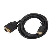 15Ft DisplayPort Male to VGA Male 15-Pin Cable 28AWG with Gold Plated Connectors for High-Quality Video Output