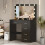 Vanity Makeup Desk with LED Mirror, 11 Bulbs, 3 Light Modes, 5 Drawers, Adjustable Brightness 3