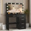 Vanity Makeup Desk with LED Mirror, 11 Bulbs, 3 Light Modes, 5 Drawers, Adjustable Brightness 4