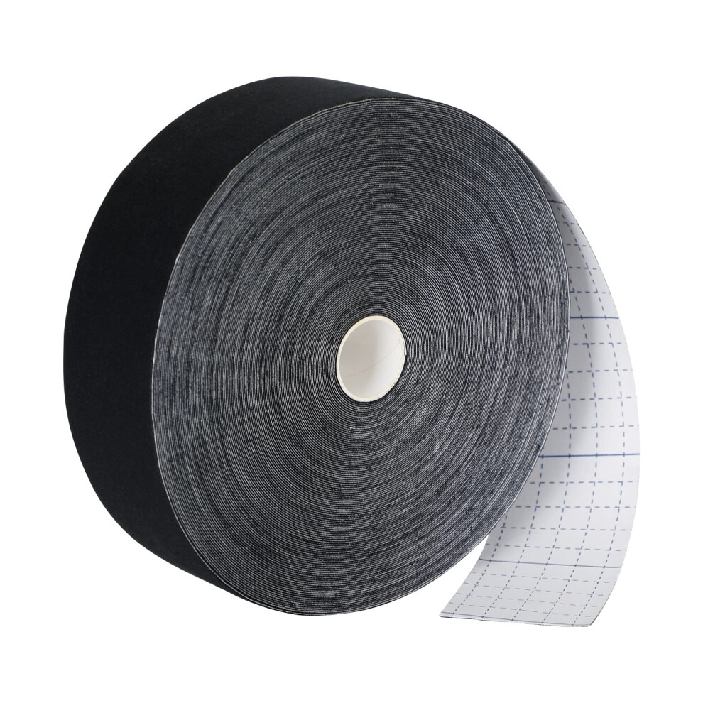 Kinesiology Tape Waterproof Athletic Support Tape 2 in x 115 ft Black Uncut Roll for Muscle Protection and Injury Prevention