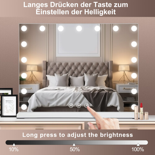 Hollywood Mirror Make Up Mirror with 17 Lights LED Dressing Mirror UK 1