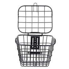 Electric Scooter Bike Storage Basket Front Rack with Lid, Black 1PC Bike Accessories for Men and Women, Durable Cycling Basket