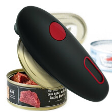 Electric Can Opener, One-Touch Automatic Battery Operated Can Opener for Seniors, Arthritis, Children - Smooth Edge, Black