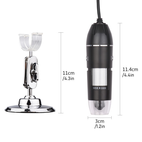 Microscope USB mini 1600x 11,4x3x3 cm, Plastique 1