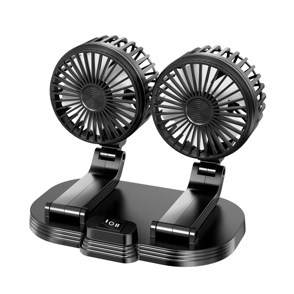 Car Cooling Fan Rotation Usb Fan For Vehicles, Adjustable 2 Gear Dashboard Air Circulator, Auto Cooler Fan Black 6493810753855