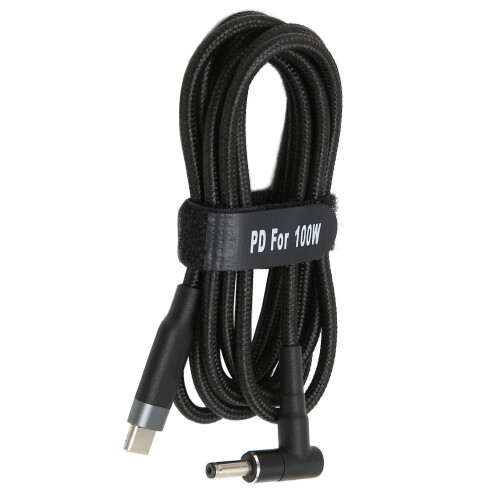 Cavo USB-C a spina DC 0.5m 100W PD 20V/5A Nero