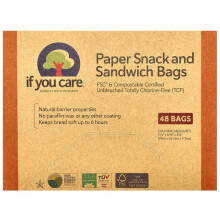 If You Care, Papier Snack- und Sandwichbeutel, 48 Beutel
