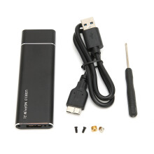 Festplattengehäuse M.2 NGFF zu USB3.0 Hochgeschwindigkeit 5Gbps Tragbares stabiles SSD-Gehäuse für Windows und OS X Schwarz (Festplatte nic