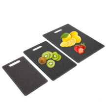 3 Stück Schneidebrett-Set Imitationsmarmor-Design Doppelseitige Schneidebretter Küchenaccessoire (Schwarz)