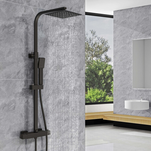 AICA Modern Exposed Thermostatic Mixer Shower Set Shower Head and Handheld