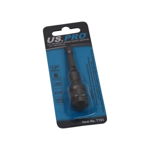 us pro US PRO Tools US PRO 1/2" DR Impact Driver Socket Adaptor - 1/4" Hex Shank 7193 2