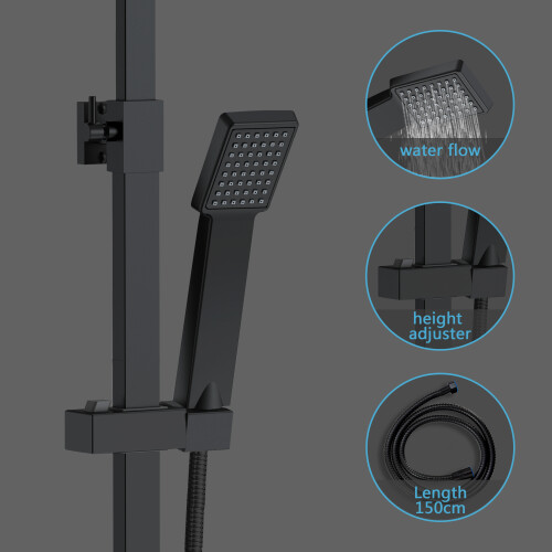 AICA Modern Exposed Thermostatic Mixer Shower Set Shower Head and Handheld 2