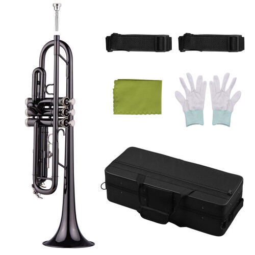 Brass Plated Black Bb Trumpet Set for Beginner