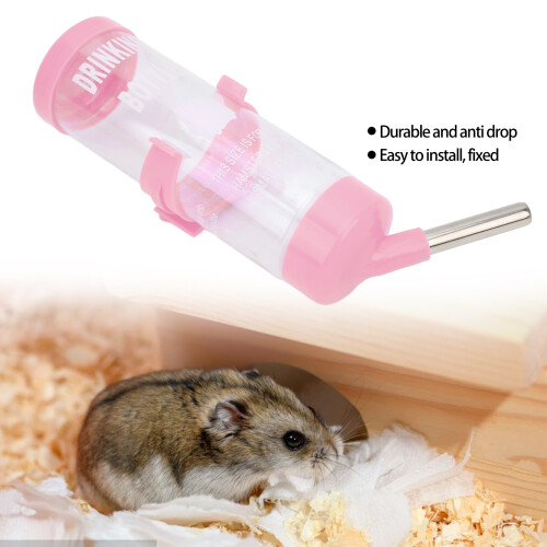 Bottiglia d'acqua antigoccia automatica per criceto da 250 ml rosa 2