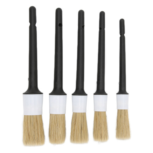 Set da 5 pennelli per detailing auto bianco e grigio assortiti 1
