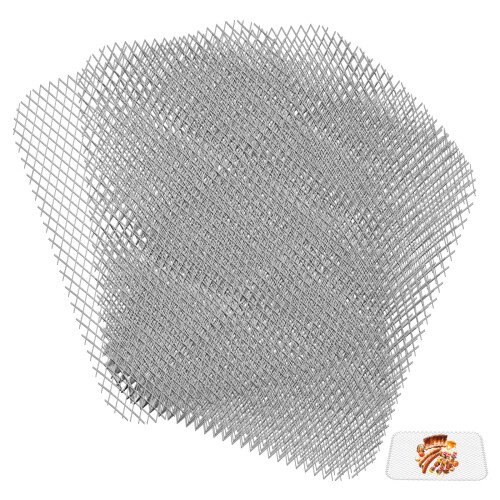 10PCS Stainless Steel Grill Topper Grid, Non-Stick Disposable Grate Liners for Meat, Rust Resistant Rectangular Grill Mat