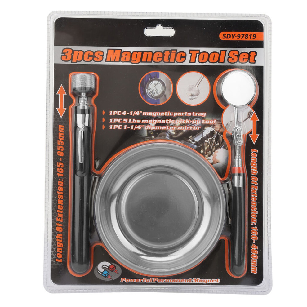 3pcs Magnetic Tool Set Screw Tray Telescopic