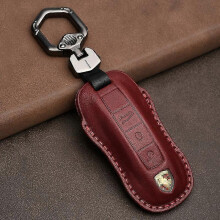 Leather Car Key Case for Porsche Macan key case Kayenne Panamera 911