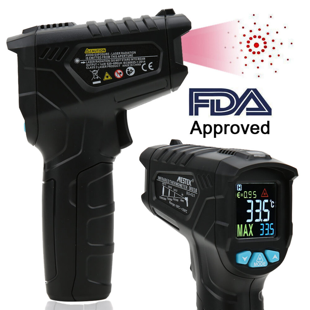 Ir01b Industrial Thermometer 50~550 (58~1022) Black