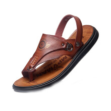 Men Toe Corrector Slippers for Hallux Valgus, Comfortable Brown Beach Sandals for Flat Feet and Plantar Fasciitis, Size 27cm