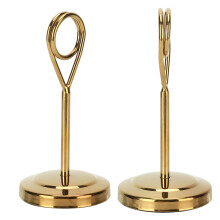Tischnummernschildhalter aus Edelstahl, langlebig, fade-resistent, leicht, Bildclip für Hotel und Restaurant, 10,5 cm, Gold