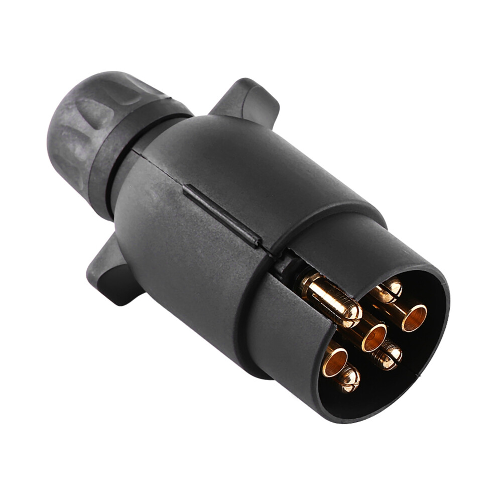 12V 7 Pin Electric Trailer Plug N Type Plastic 7 Black 9469363353573
