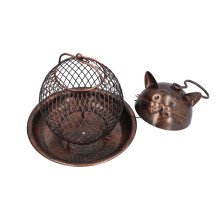 Alimentatore per uccelli in ferro a forma di gattino 17x16.3 cm europeo