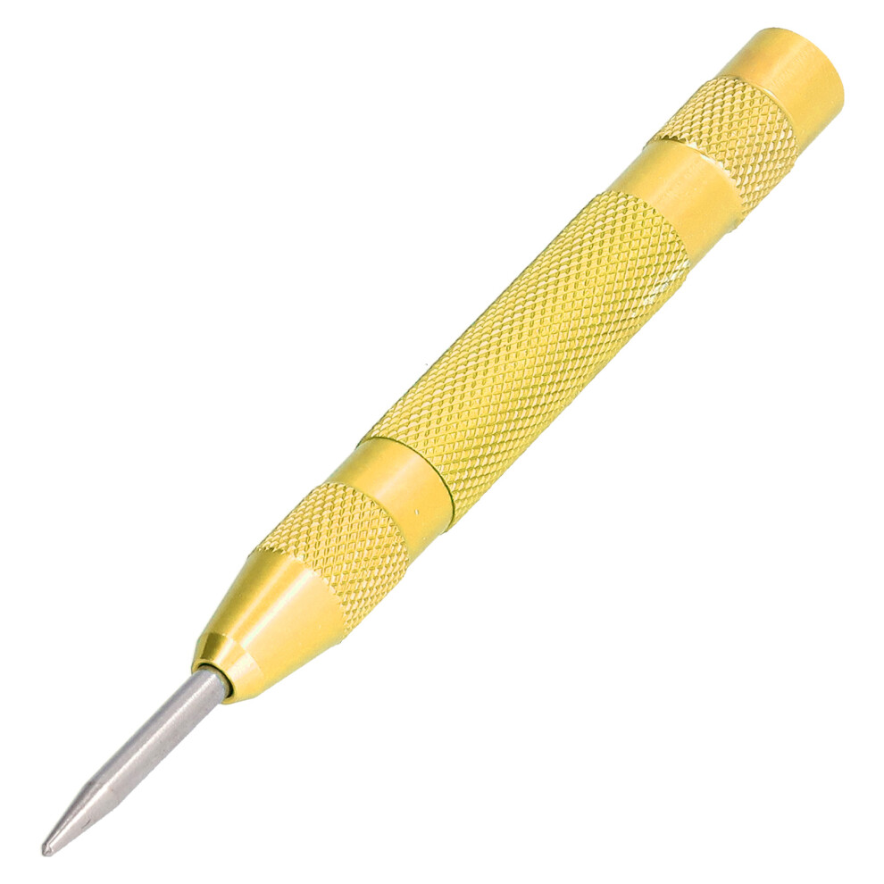Hardened Steel Automatic Center Punch 130Mm Yellow Adjustable Force 4921343371182