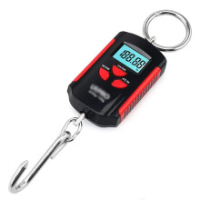 200kg Mini Crane Scale Heavy Duty Portable Digital Scale with LCD Backlight for Farm Market Fishing Hunting Red