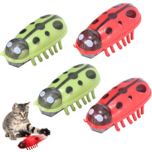 4 PCS Electric Beetle Toys Interactive Cat Toy Electric Ladybug Mini Robot Beetle Cat Toy Chasing Exercise Entertain Toys for Indoor Cats