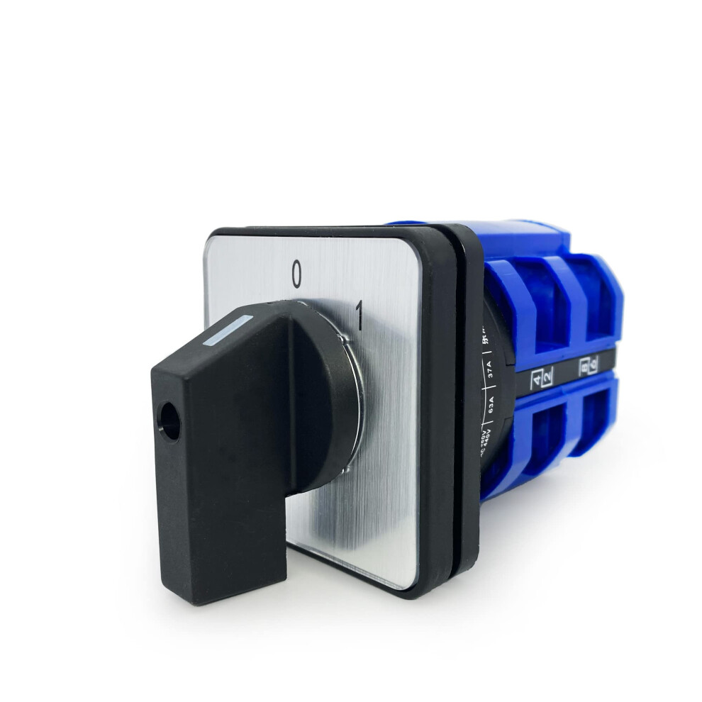 Changeover Switch Universal Rotary Cam Selector Latching Switch 2 Position 8 Terminal Lw26-63A C04/2 660V 63A Black Blue 6493810754777