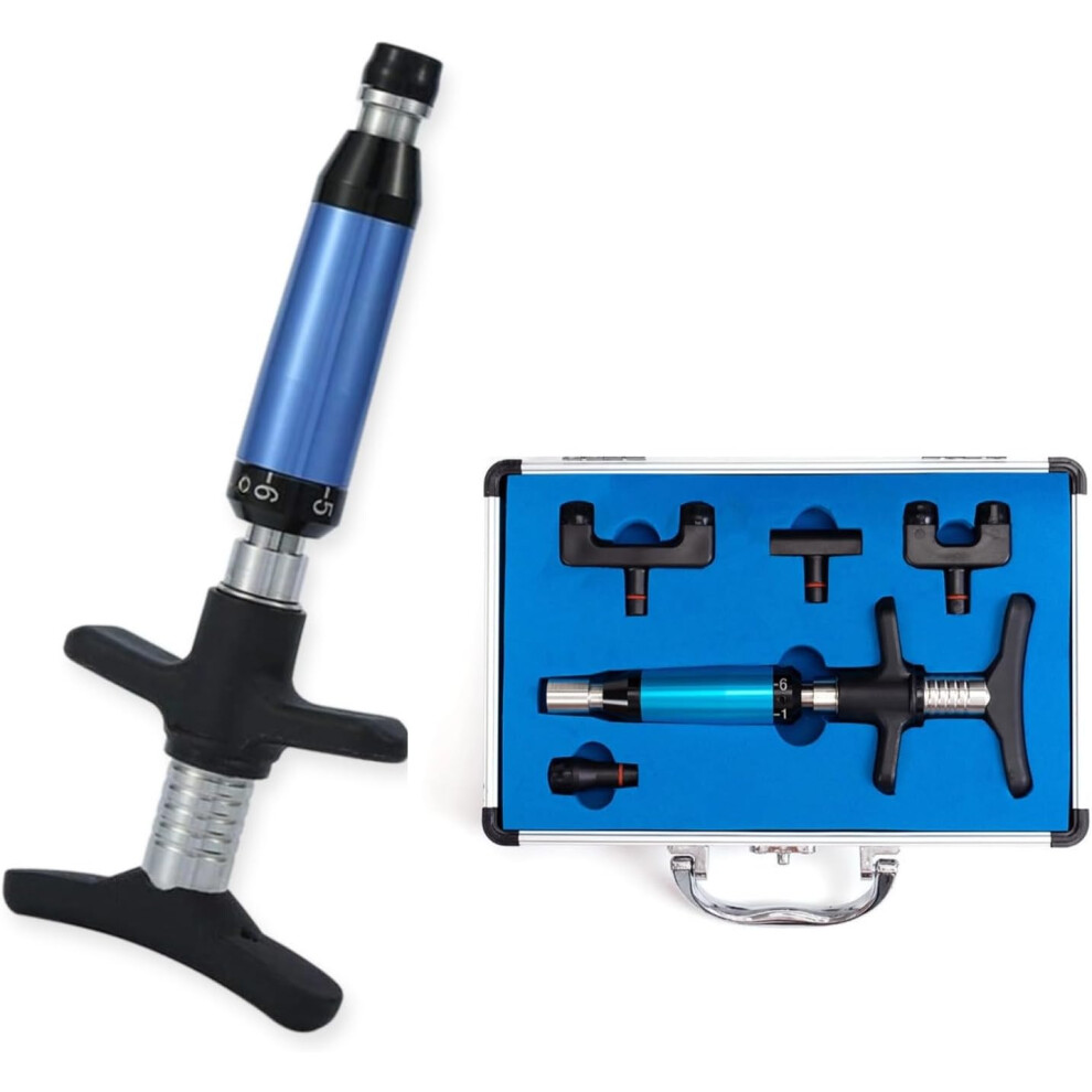 (Four Head) 6 Levels Chiropractic Activator Tool, 50-300N Adjustments Manual Spine Chiropractic Correction Tool, Impulse Spine Massager