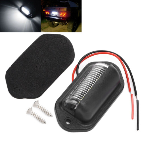 4 pièces 12 V 6 LED lampes de plaque d'immatriculation blanches et étanches 2