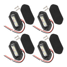 4 pezzi 12V 6 LED Luci per targa sottili bianche 1,2W