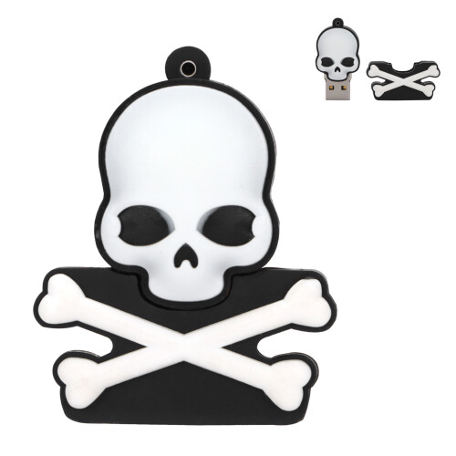 Clé USB Crâne 32 Go - Compact Mini PVC Noir 1