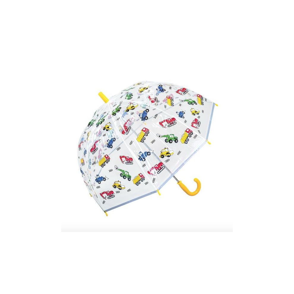 D&C Supplies Diggers And Dump Truck Print Children's See Through Clear Dome Umbrella