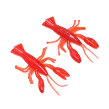 Esca luminescente a forma di gamberi in silicone rosso imitazione realistica