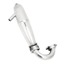 Tubo di scarico del motore, in alluminio, scala 1/8, argento