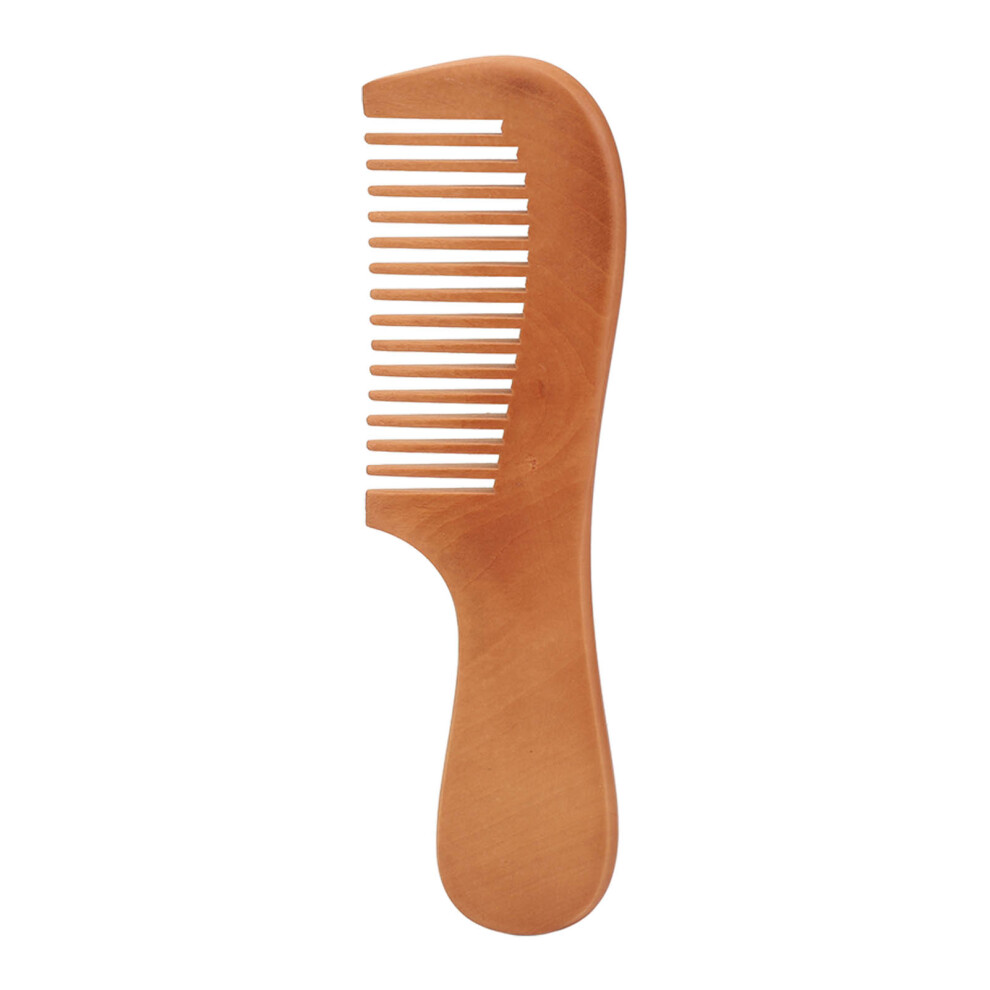 Unisex Peach Wood Beard Comb Home Salon Mellow Teeth