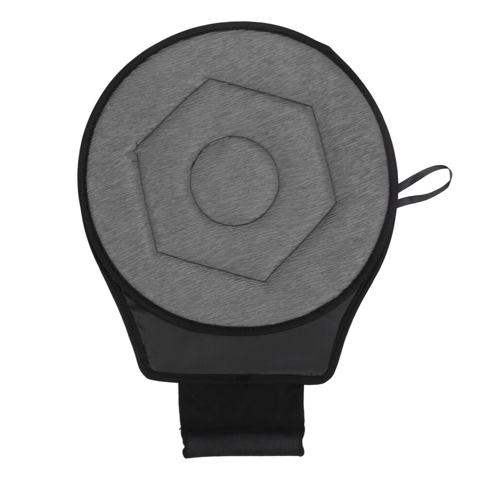 Grey Round Car Cushion 360 Degrees Rotating Geometric