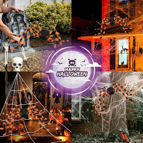 Halloween Spider Web Outdoor Decoration Scary Party Decor 2