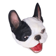 Pupazzo da mano in lattice a forma di cane 5,7x4,3x6,5 pollici Nero/Bianco