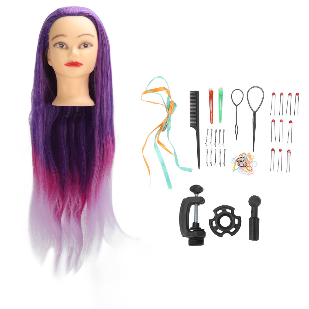 Mannequin Head with Purple Pink Gradient Hair