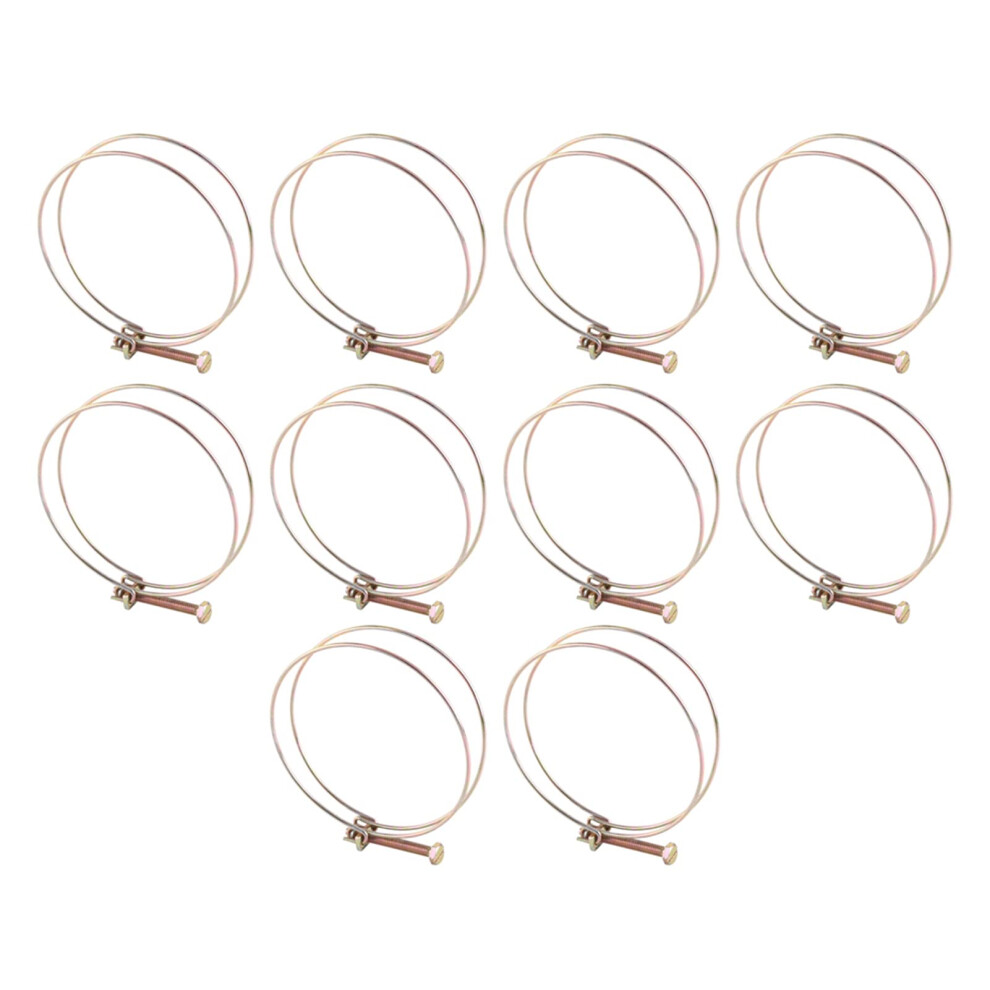 Hose Clamp Adjustable Double Wire Water Hose Barb Clamp Pipe Clip 100Mm Zinc Plated Iron Fasteners For Plumbing Automotive 10Pcs 6493810755187