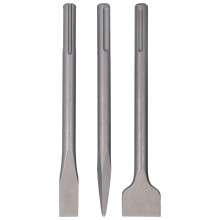 Carbon Steel Scaling Flat Point Chisel 3Pcs for Tile and Concrete 5 Pit Handle
