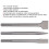 Carbon Steel Scaling Flat Point Chisel 3Pcs for Tile and Concrete 5 Pit Handle 11