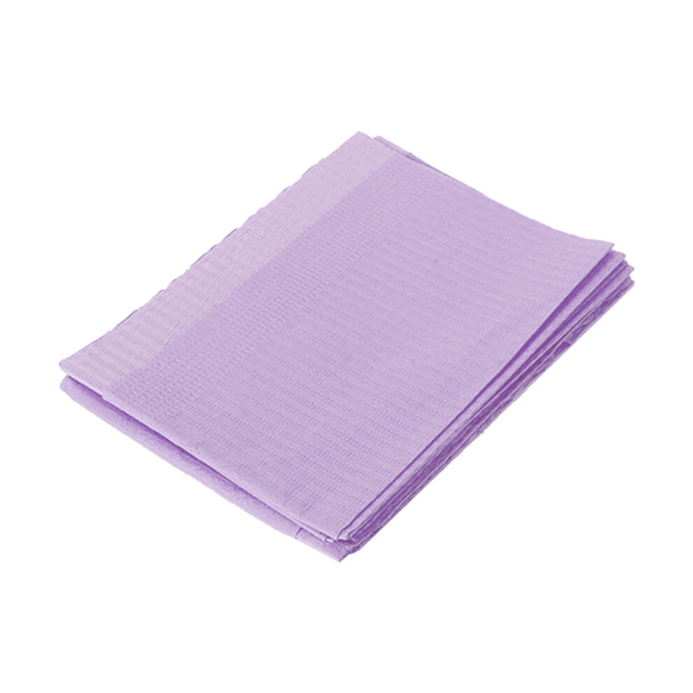 Purple 125Pcs Disposable Dental Bibs Leakproof Nail