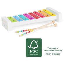 Xylophone - SMALL FOOT - Sound - Multicolore - Bois certifié FSC - Inclus feuillet de musique
