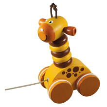 Detoa kirahvi junior puuta 11 cm keltainen/ruskea 7-osainen